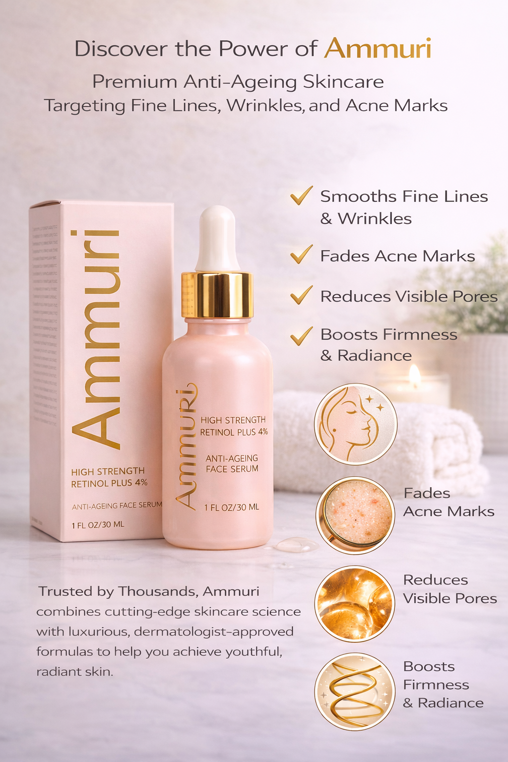 Ammuri Skincare High Strength 4% Retinol Serum 30ml