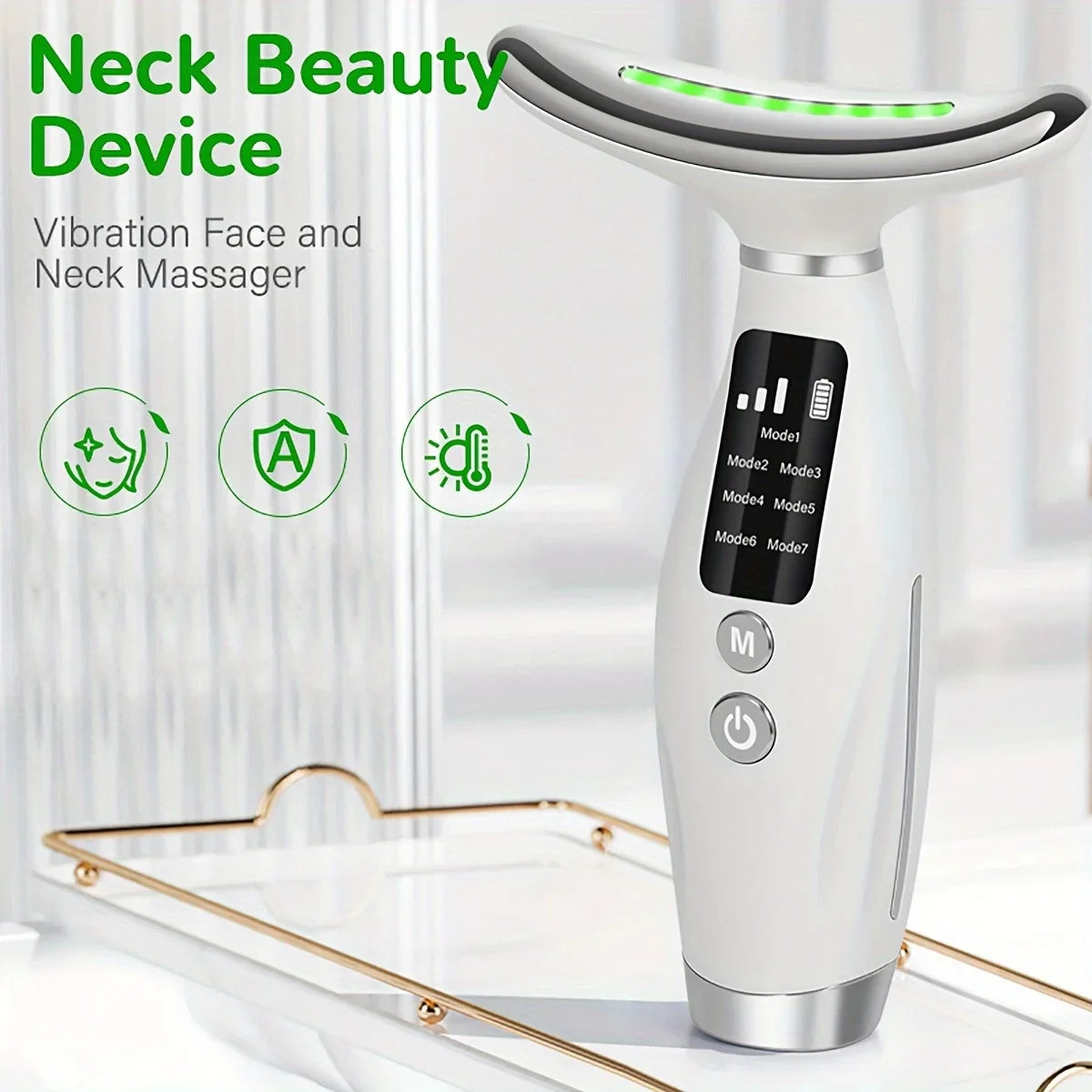 NNEOBA 7-Mode LED Neck &amp; Face Beauty Device – Skin Tightening, Lifting &amp; Massage