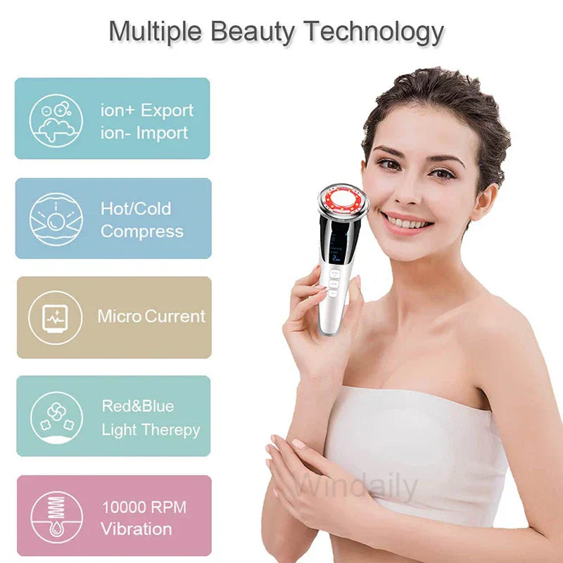 NNEOBA EMS Hot Cold Face Lifting Beauty Device - LED Photon Therapy