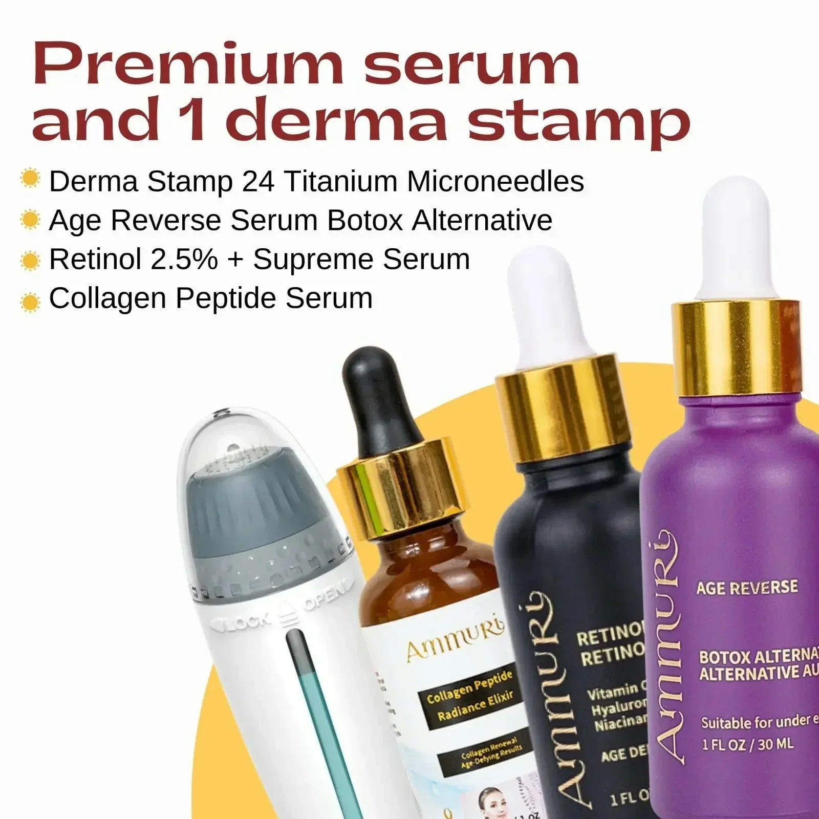 Ammuri Beauty Home Microneedling Serum Kit with Peptides-1