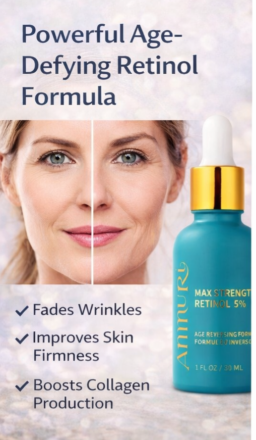 Ammuri Skincare 5% Retinol MAX Powerful Anti-Aging Serum for Youthful Skin